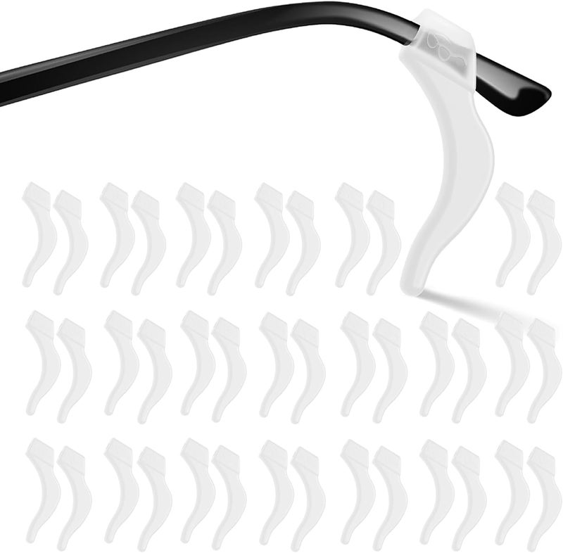 topstart Store 20 Pairs Eye Glasses Ear Grippers, Anti-Slip Glasses Ear Hook Comfort Silicone Eyeglasses Ear Cushion for Behind the Ear for Glasses Sunglasses Reading Glasses Retainers for Kids Adults (Clear) - Image 1